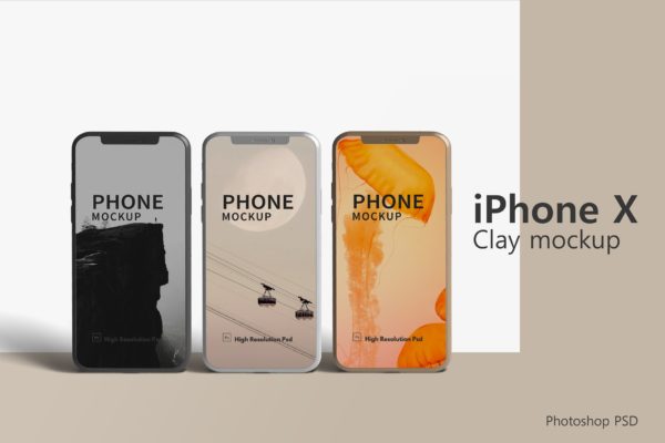 iPhone X 简单材质手机样机下载（PSD）