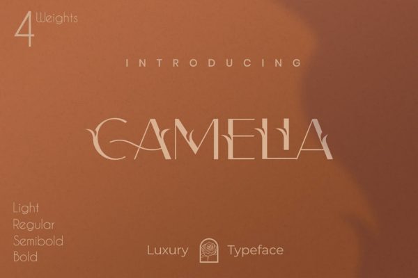 Camelia Sans-独特的花朵植物树叶英文字体