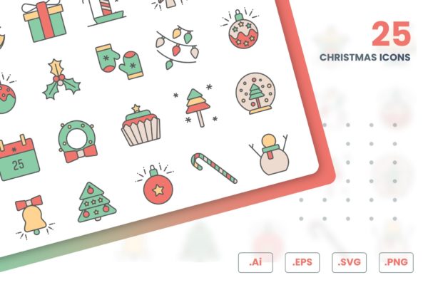 完美的圣诞节图标合集（AI,EPS,PNG,SVG）