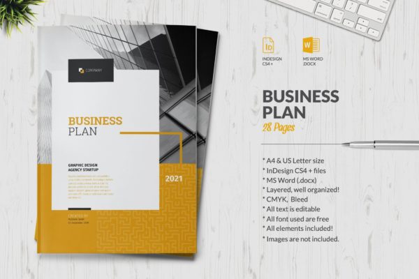 金色主题商业计划书/企业简介手册设计模板