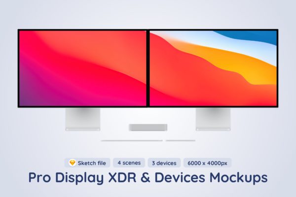 专业显示器XDR和MacBookPro-sketch样机