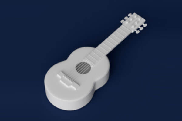 小的尤克里里C4D模型下载（FBX）