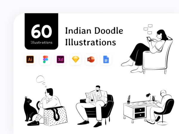 印度涂鸦UI插画包