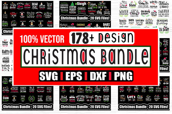 178种圣诞节和新年的矢量SVG图形设计元素下载（SVG）