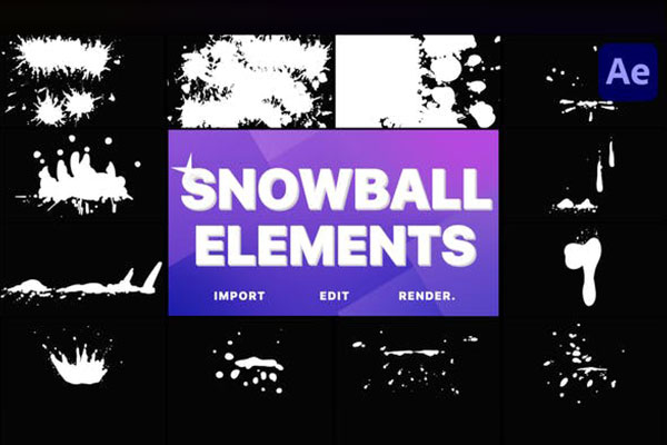 雪球元素转场过渡视频AE模板