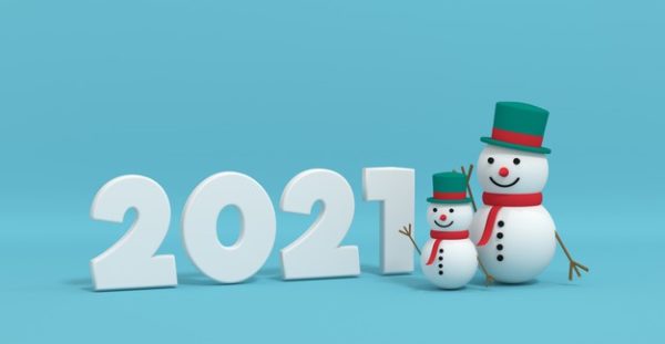 3D雪人渲染2021牛年背景