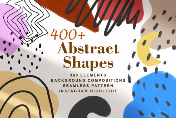 400+抽象形状纹理元素图形素材