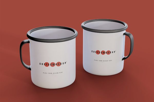 组合搪瓷马克杯咖啡杯设计样机（PSD）