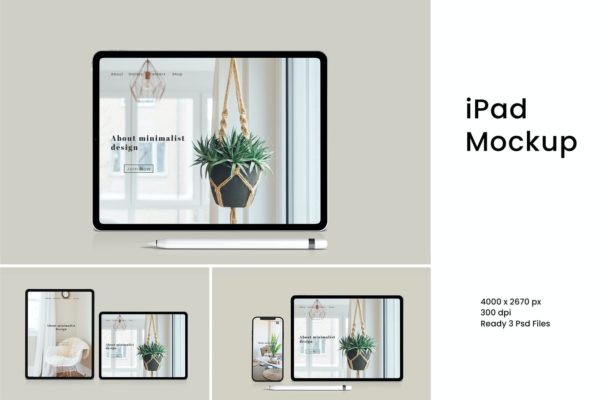 高品质的iPad Pro APP UI样机展示模型mockups
