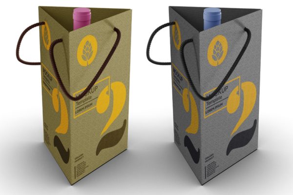 高端酒瓶与包装盒子模型
