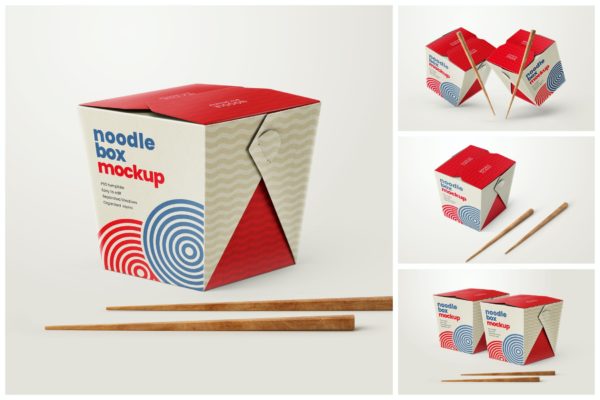 面条盒模型套装|亚洲食品样机（PSD）