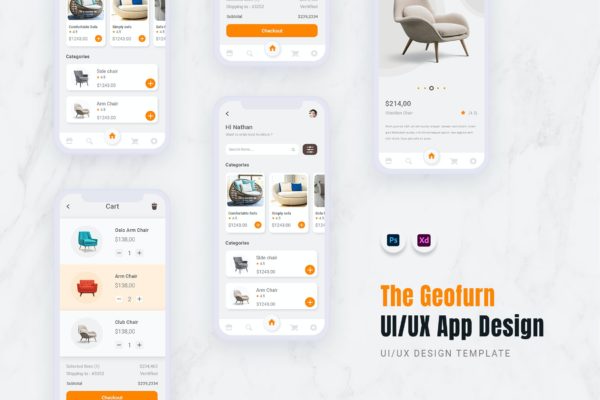 时尚的电商APP UI模板（PSD,XD）