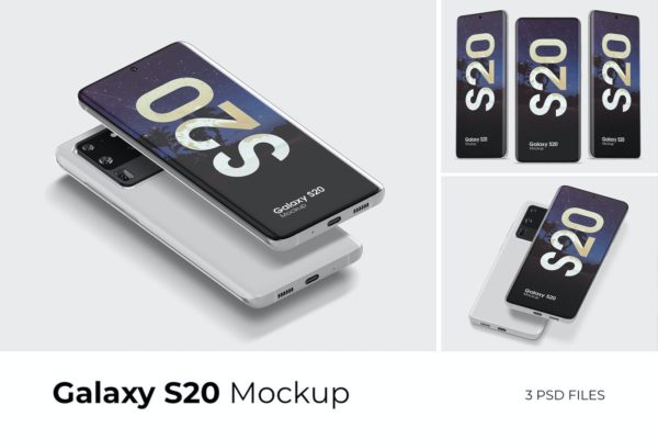 三星Galaxy S20 APP UI样机展示模型mockups Vol.3