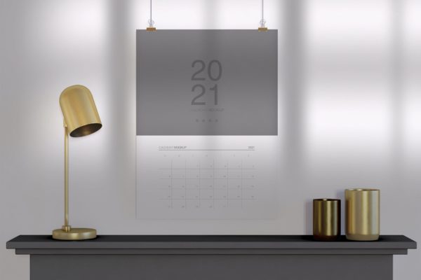 桌面日历挂历设计展示样机（PSD）