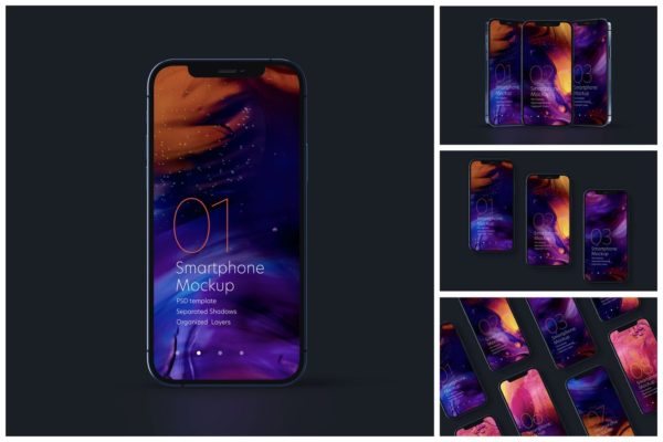 高品质的iPhone 12 Pro APP UI样机展示模型mockups