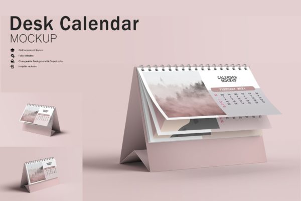 最新的日历设计展示样机（PSD）