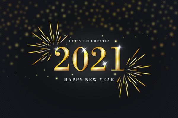金色2021新年光点散落背景