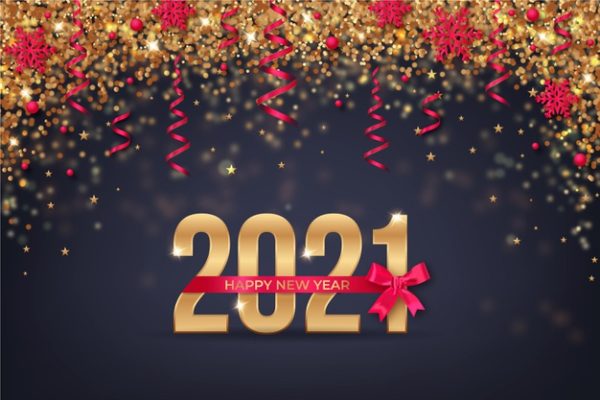 高端金色2021新年背景