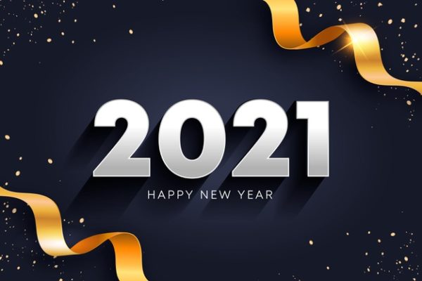 金色新年2021概念素材