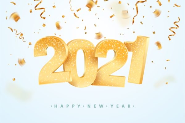 2021牛年金色新年快乐背景