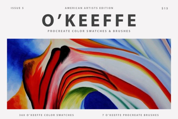 Georgia O’Keeffe插画必备Procreate笔刷套装