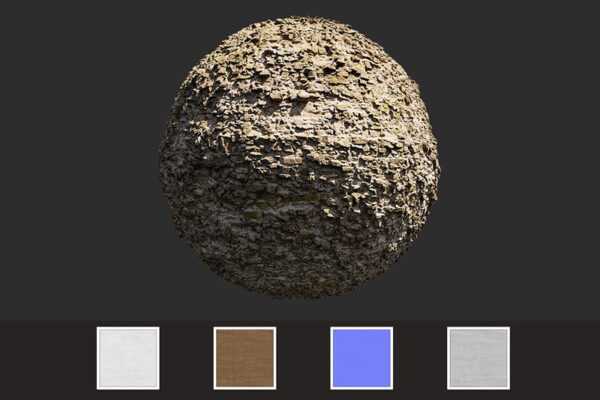 最新的复古防御城墙石墙C4D材质贴图下载（JPG）