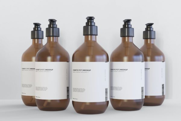 棕色化妆瓶设计模型(PSD)