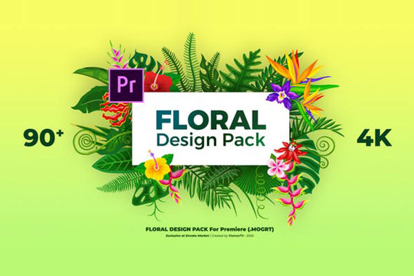 大自然绿植花卉元素设计PR视频素材
