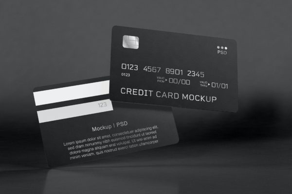 黑色信用卡设计模型(PSD)
