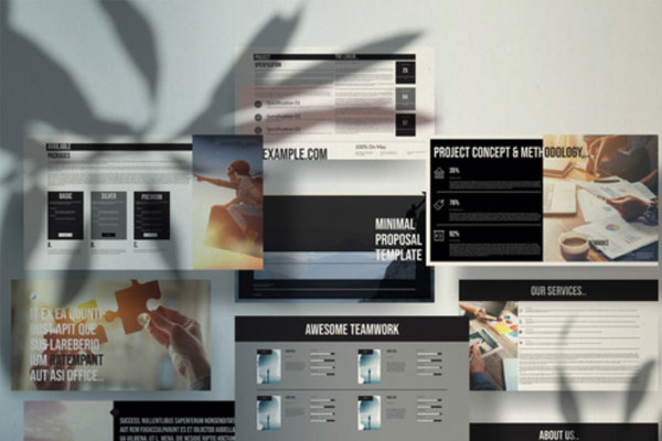 极简主义企业提案展示手册设计模板