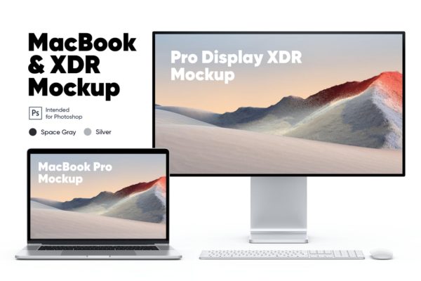 Macbook Pro和Pro Display XDR UI样机展示模型mockups