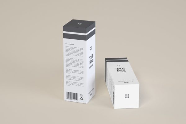 长方体盒子包装设计样机(PSD)