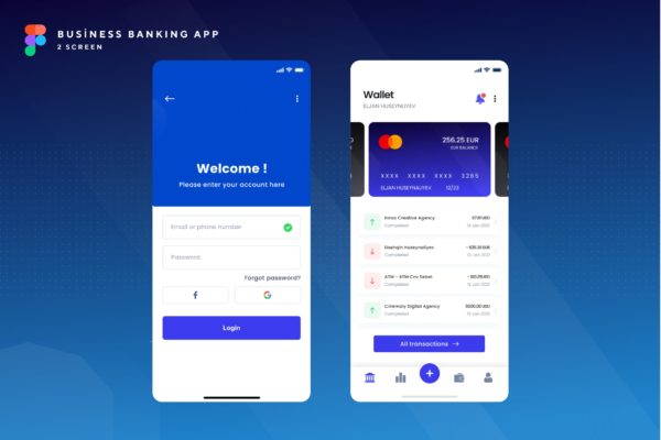 简约的银行APP UI (FIG)