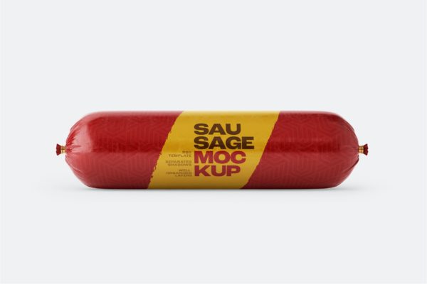 香肠品牌包装设计样机Sausage Chub Mockup (PSD)