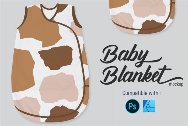 婴儿毯设计展示样机 (PSD,JPG)