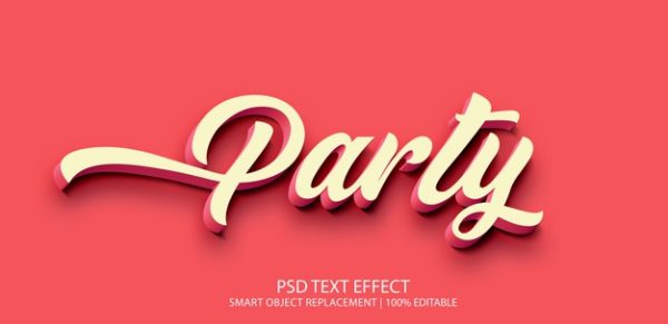 派对设计文本效果样式[PSD]