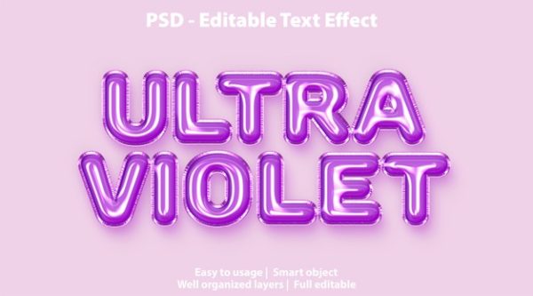 紫色可编辑文本特效样式[PSD]