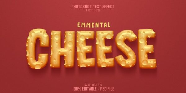 奶酪特效3D字体样式[PSD]