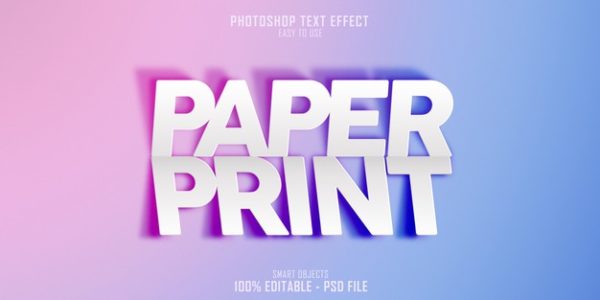 3D纸质打印文本样式[PSD]