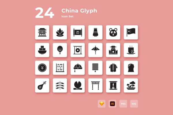 中国新年元素图标（AI,EPS,PNG,SVG）
