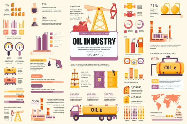 石油开采信息数据图表（AI,EPS,JPG,PNG,PDF,SVG）