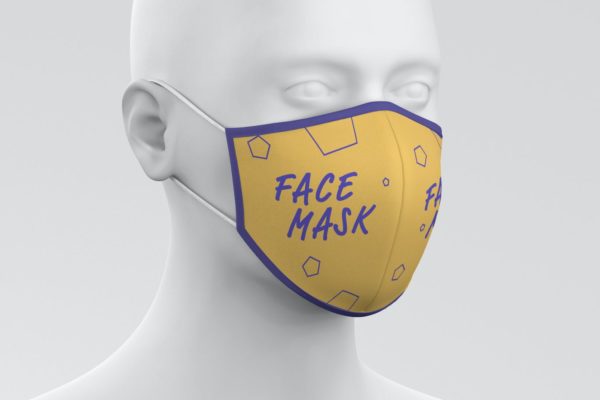 面罩口罩设计VI设计样机展示模型mockups