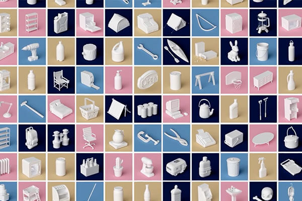 低多边形+高精度的C4D创意场景元素必备模型库下载（lib4d）