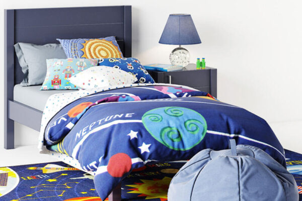 海军蓝色系儿童卧室床搭配套装3D模型免费下载(MAX,FBX)