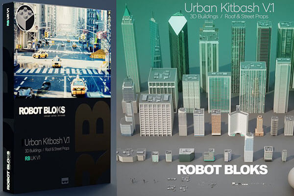 1GB+城市建筑3D模型搭配组合合集下载（OBJ，FBX，MAX，MAYA）