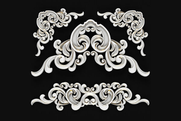 墙角石膏线花3D模型下载(FBX,MAX)