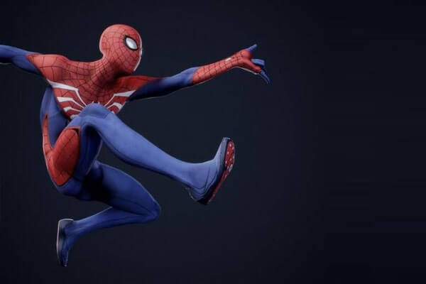 飞跃中的蜘蛛侠3D模型下载（OBJ,MAX,FBX含PBR材质）