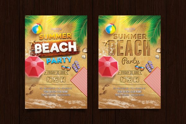 夏季海滩海报模板（PSD）