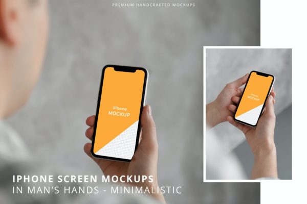 简约时尚iPhone APP UI样机展示模型mockups