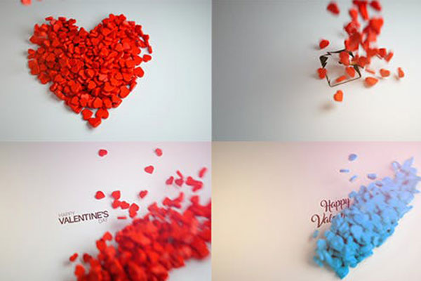 爱心Logo展示情人节视频AE素材